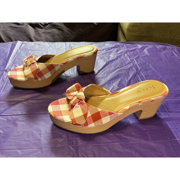 J. Crew Bohemian Printed bow-heel mules with Bow NWOB Size 8 - Picture 4 of 10